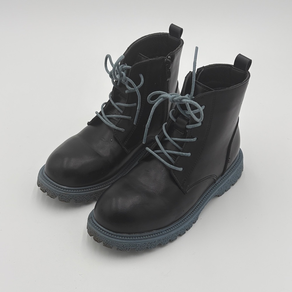 Amazon Kids Black and Blue Lace Up Ankle Boots